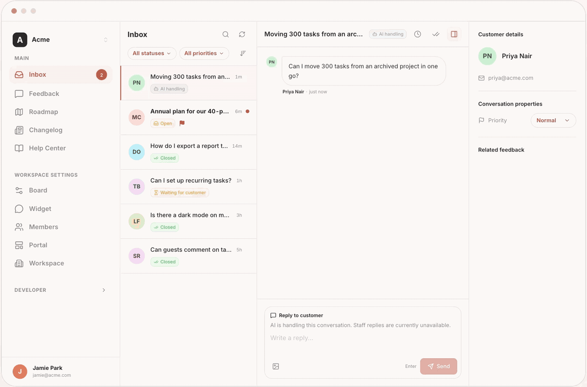 FeedLog Inbox
